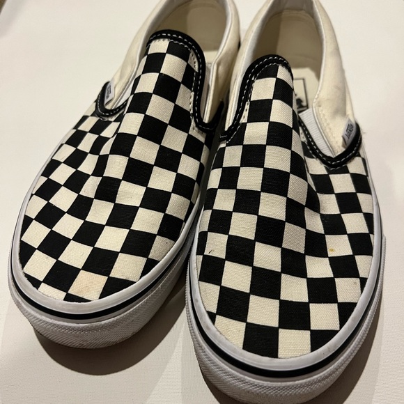 Vans Checkerboard Check Checkered Slip On Shoes Black and White - Picture 2 of 4